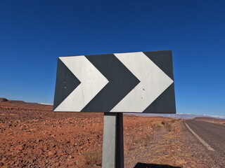 Black and White Direction Traffic Sign