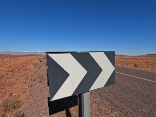 Black and White Direction Traffic Sign