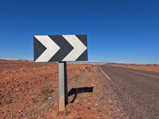 Black and White Direction Traffic Sign