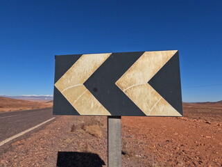 Black and White Direction Traffic Sign