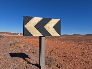 Black and White Direction Traffic Sign