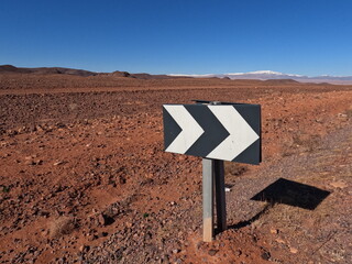 Black and White Direction Traffic Sign