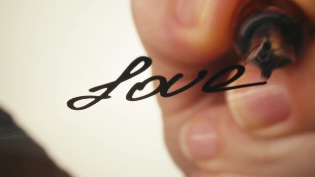 Fountain pen write letter, document sign on an antique handwritten letter. Vintage nib pen and handwritten english cursive style font copperplate, spencerian. Old history background. Retro style.