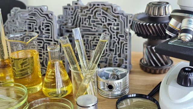 Exploration of science in a laboratory with various tools and materials arranged