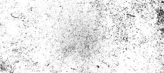 An intense black and white grunge overlay featuring concentrated dark dust and speckled debris. vector