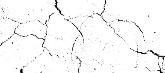 A stark black and white image showcases a heavily cracked and distressed surface, displaying significant structural damage. vector