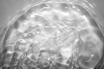 Captivating Water Ripples with Bubbles in Monochrome Color Palette