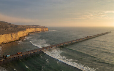 Fototapeta premium sunset over Eten on the northern coast of Peru