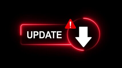 Get instant access now click the update button for quick data retrieval and file transfer. Motion graphics of update concept.