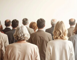 Multitud desenfocada de espaldas