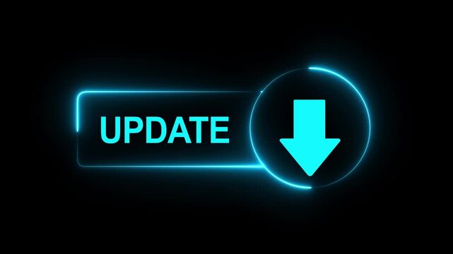 Get instant access now click the update button for quick data retrieval and file transfer. Motion graphics of update concept.