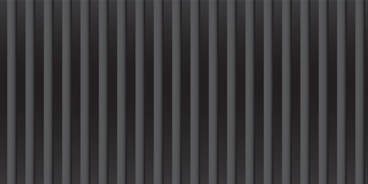 Dark Grey Corrugated Metal Texture Background with Vertical Ribbed Pattern.