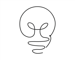 Obraz premium adobe illustrator artwork Light Bulb one line art