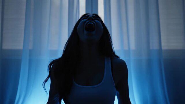 A woman's emotional journey: From quiet reflection to a powerful expression of inner turmoil