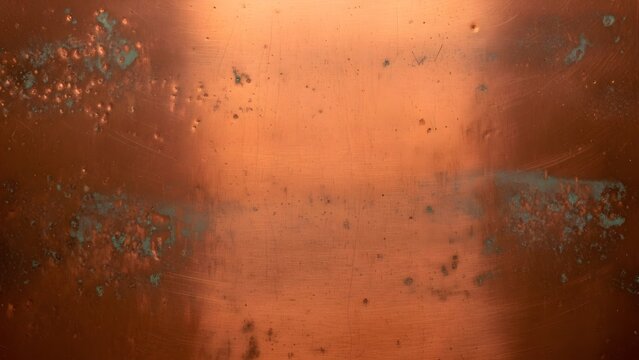 Aged copper texture with patina spots and brushed surface