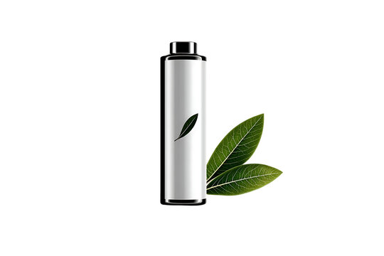 Sleek, modern vape pen with minimalist design and fresh green leaves, perfect for wellness, health, and lifestyle brands