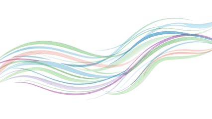Multicolored wavy lines flowing across the screen in an abstract illustration