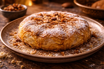 Pastilla marocaine saupoudr&eacute;e de sucre glace et de cannelle