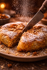 Pastilla marocaine saupoudr&eacute;e de sucre glace et de cannelle