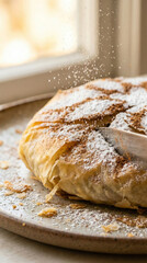Pastilla marocaine saupoudr&eacute;e de sucre glace et de cannelle