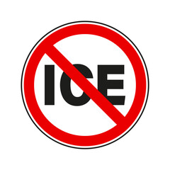 No Ice - Prohibition sign on a transparent background