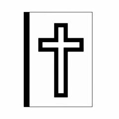 Fototapeta premium Simple cross design on a book cover in black and white
