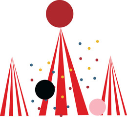 
Bright, colorful, cute circus-themed designs