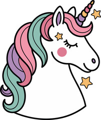 Cute Unicorn Vector for Kids and Fantasy Designs, Unicorn Line Art Vector &ndash; Magical Fantasy Outline Illustration