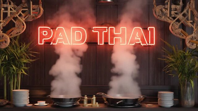 Pad thai restaurant. Thai food.