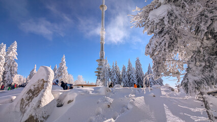 Seilbahn am Ochsenkopf S&uuml;d in Fleckl Fichtelgebirge Winter