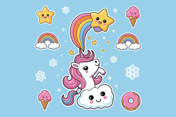 Cute Unicorn Vector for Kids and Fantasy Designs, Unicorn Line Art Vector &ndash; Magical Fantasy Outline Illustration