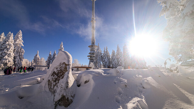 Seilbahn am Ochsenkopf S&uuml;d in Fleckl Fichtelgebirge Winter