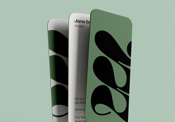 Floating Business Card Stack Mockup