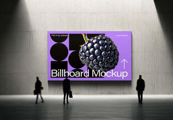 Large Billboard Mockup in Underground Station