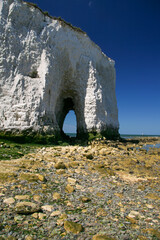 White cliffs arch at Kingsgate Bay Beach, popular tourist destination also known as St Bartholomew's Gate