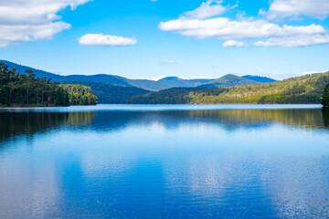Obraz premium View of Maroondah Dam Reservoir, Australia, Victoria, 12.22.2025