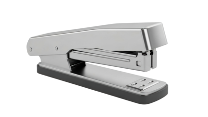 Modern metal stapler for office and school use, a professional tool essential for organizing documents and papers, perfect for corporate presentations and stationery supplies