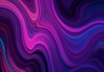 Intense Digital Marbled Curves Gleaming with Vibrant Indigo Violet Blue