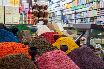 colors and flavors in Tangier market during a night