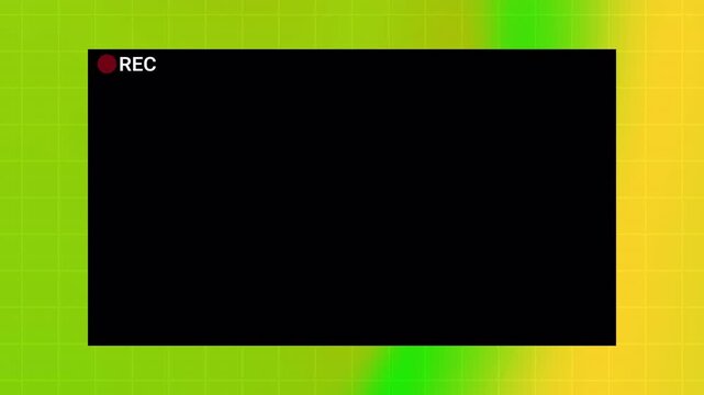 Screen recording with alpha channel displaying video on vibrant yellow and green background. Suitable for technology presentations and software tutorials.