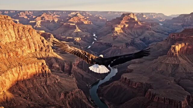 Couple Skydiving Over Grand Canyon Landscape.
