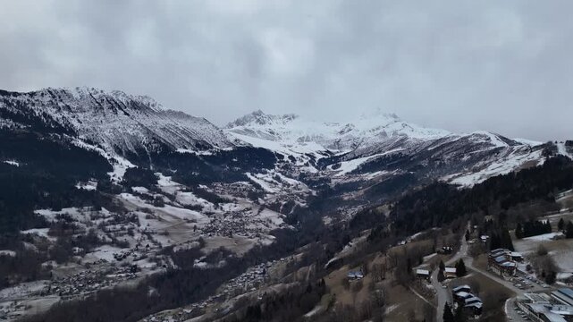 Misty Winter Landscape in the Alps
