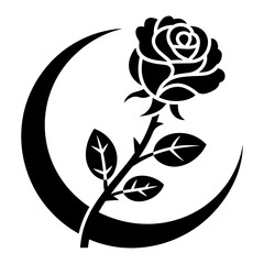 Rose and Crescent Moon