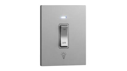 Light switch on wall with clear markings for on and off position located in a modern setting