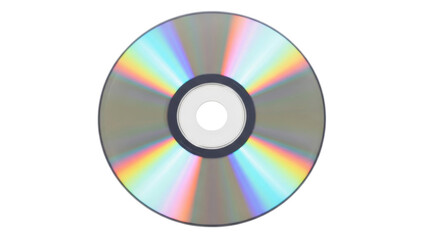 Round disc showing light reflections on surface, placed on white background in simple and clear arrangement for viewing