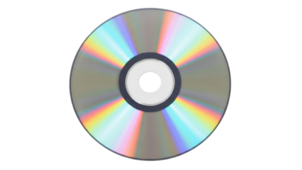 Round disc showing light reflections on surface, placed on white background in simple and clear arrangement for viewing