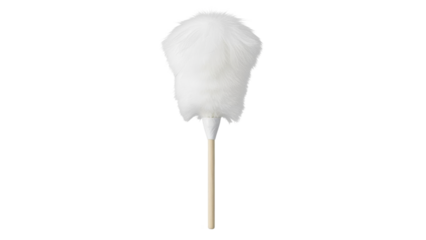 Cleaning tool with fluffy head on a stick ready for dusting in a home setting