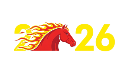 2026 Year Of The Fire Horse Chinese Zodiac Illustration