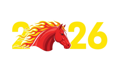 2026 Year Of The Fire Horse Chinese Zodiac New Year Illustration