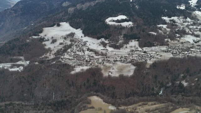 Misty Winter Landscape in the Alps